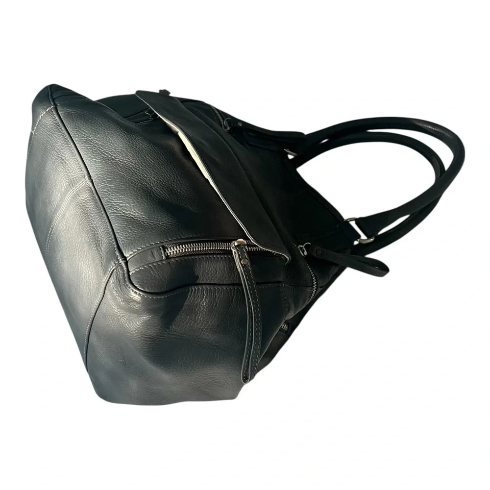 THE DAY & MOOD HANNAH BAG leather Anthropologie dual Handle removable strap Grey